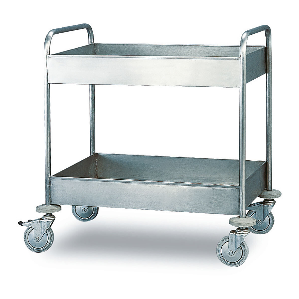 Carro servicio 2 estantes profundos de acero inoxidable 80x55 cm. 