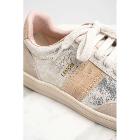 Zapatilla Cuero Gastado Nácar