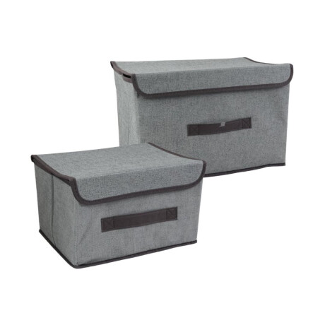 Set de 2 cajas organizadoras de tela y carton plegables Set de 2 cajas organizadoras de tela y carton plegables