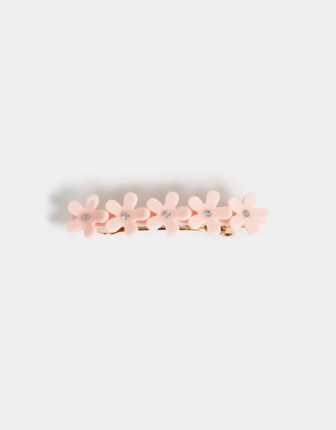 Hebillas Francesas Con flores Hebilla Francesa Flores & Strass - Rosa Claro