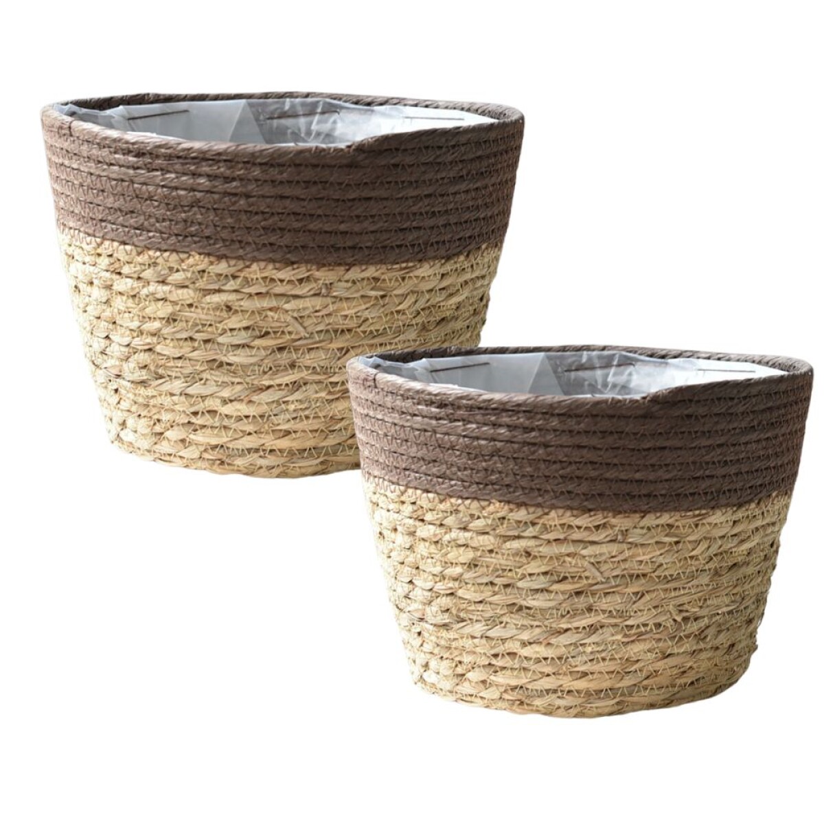 Set de 2 macetas Seagrass - Marron 