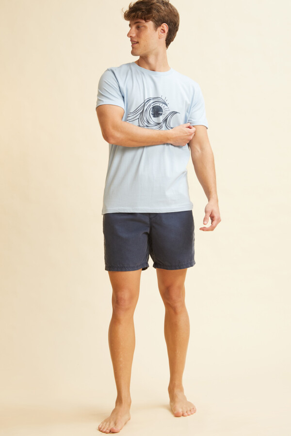 Short de baño liso Azul Marino