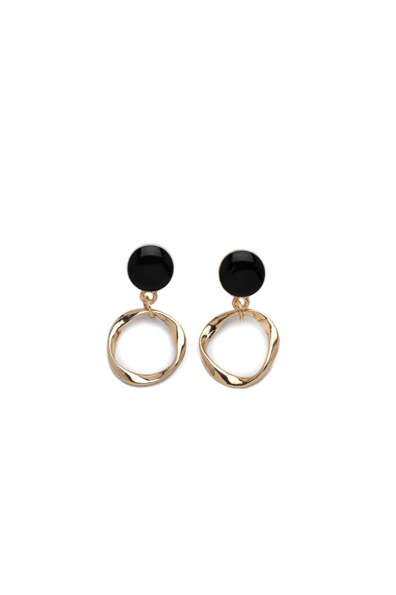 Caravanas Dot - Dorado/Negro 