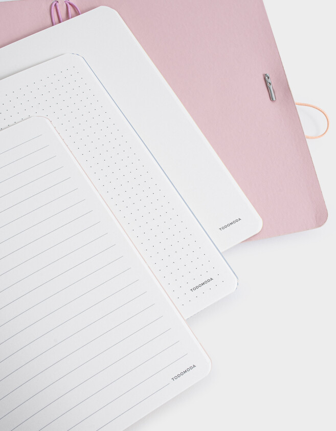 Anotadores Cuadernos y Memos PU Set De 3 Libretas Con Cover De Pu - Rosa Claro