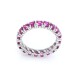 Anillo en oro 18k blanco y rubies sintéticos Anillo en oro 18k blanco y rubies sintéticos