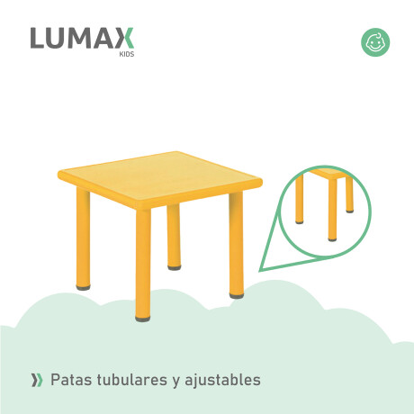 Mesa Cuadrada de Plástico y Metal para Niños 60x60cm Dorado