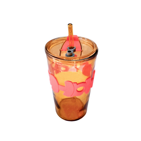 Vaso de vidrio HOHO con sorbito 450ml Vaso De Vidrio Hoho Con Sorbito 450ml