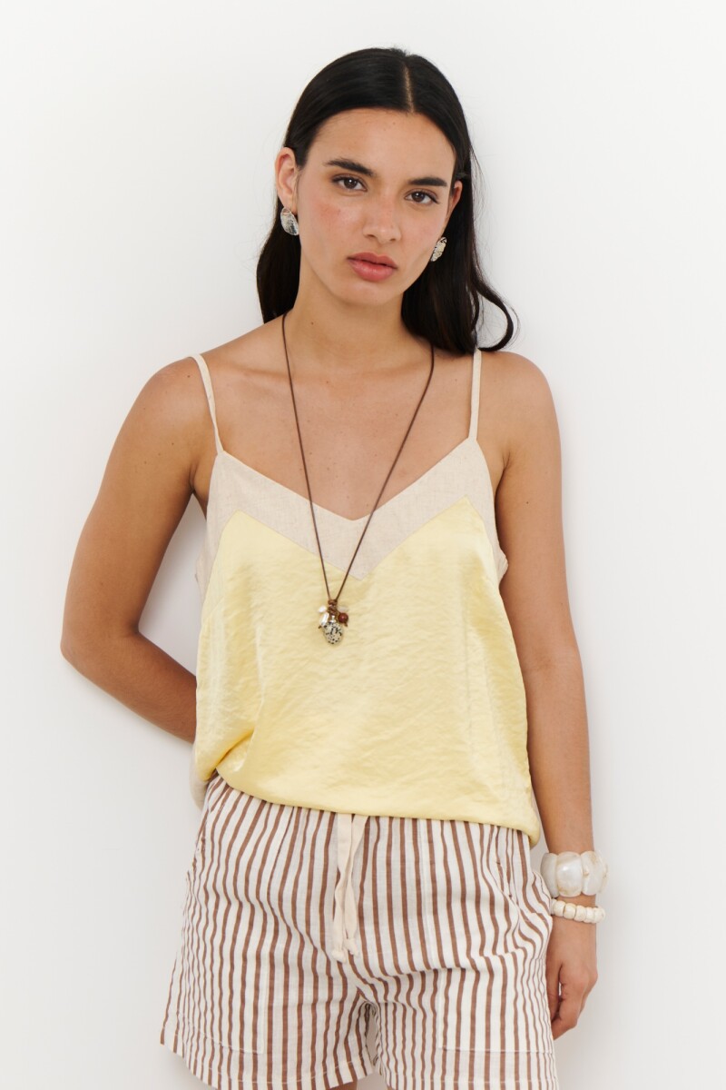MUSCULOSA LINO SATEN AMARILLO