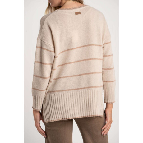 Sweater Rayado Beige Melange