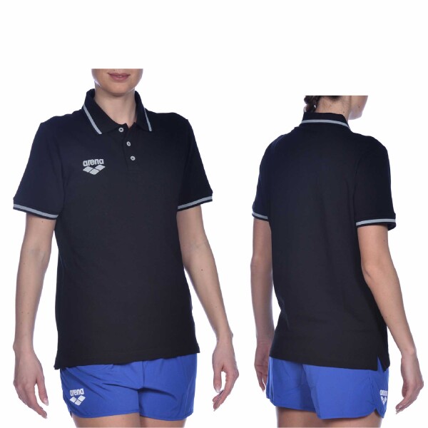 Remera Deportiva Unisex Arena Teamline Short Sleeve Polo Negro