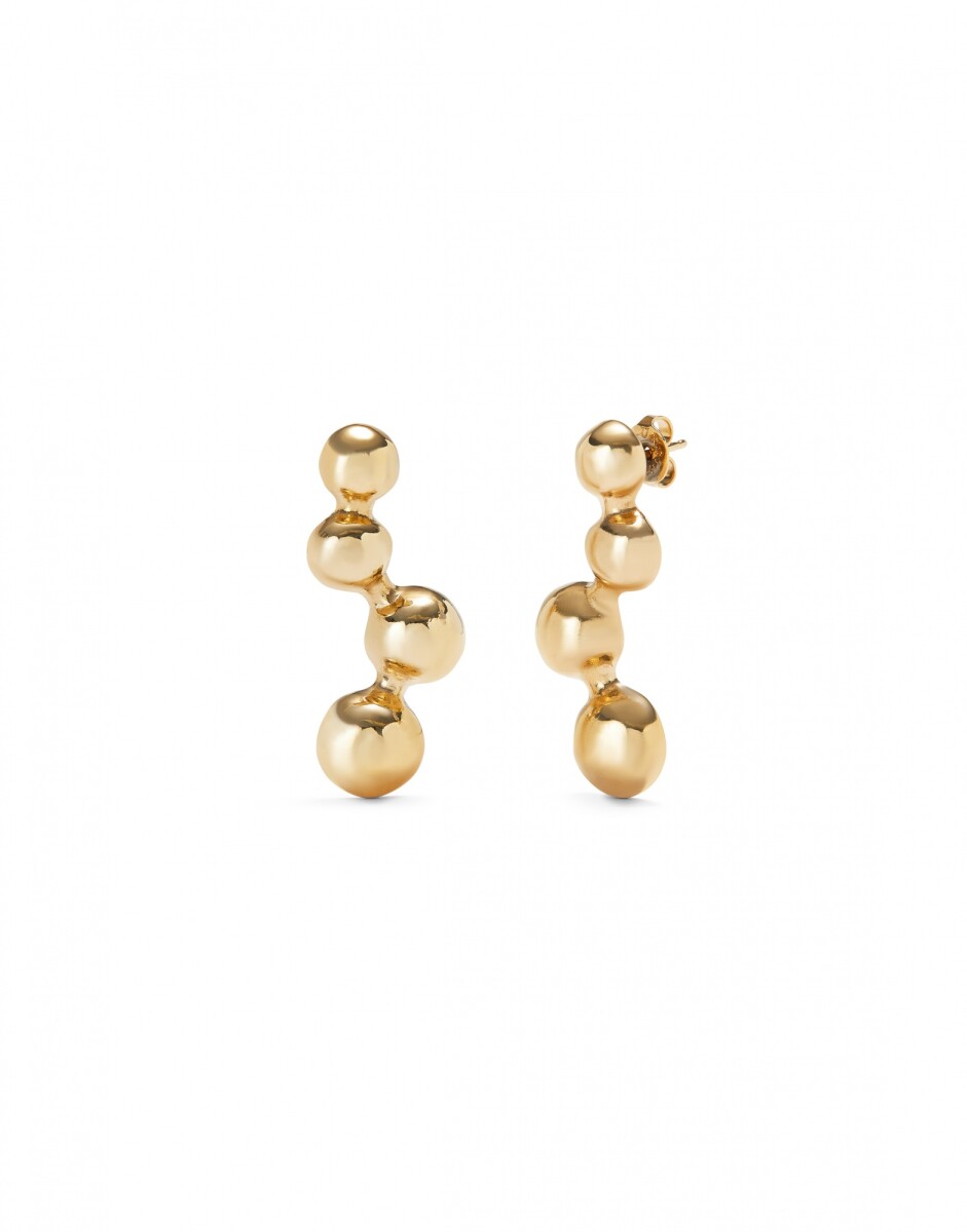 PENDIENTES EN ALEACIAÓN DE METALES BAÑADA EN ORO 18K Y CUATRO BOLAS - Pendiente 