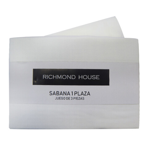 Juego Sábanas 1 Plaza Richmond House Lisas 100% Microfibra BLANCO