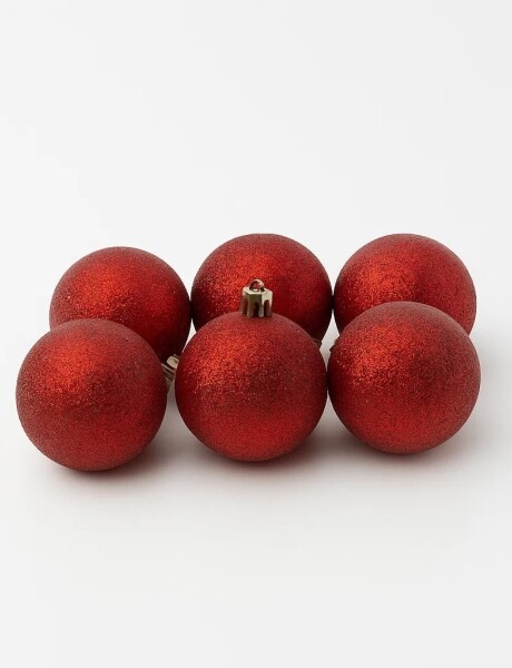 ESFERA CLEAR BEADS  6CM X 6 UNIDADES ROJO ESFERA CLEAR BEADS  6CM X 6 UNIDADES ROJO