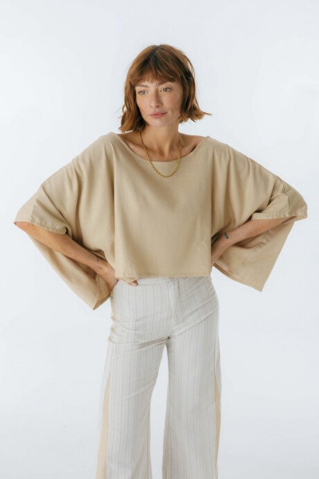 Blusa Beach Beige Lurex