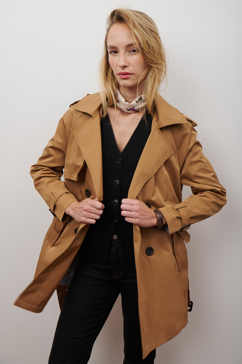 TRENCH CAPUCHA MIDI CAMEL