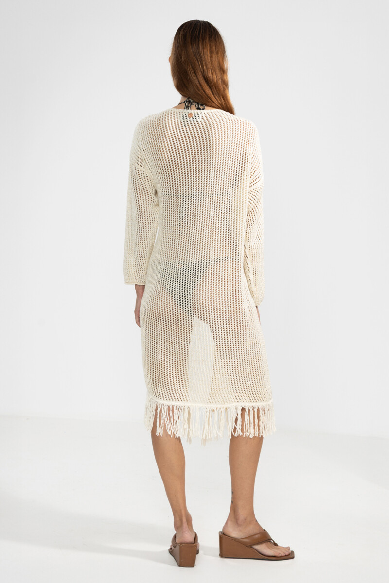 FRINGES DRESS Cream
