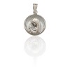 Dije Colgante Virgen Niña-Plata 925-Piedra Cuarzo cristal-CP3034 conpiedra