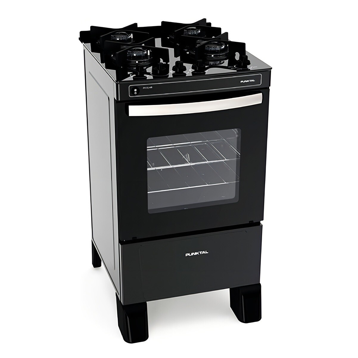 Cocina Toda Super Gas Punktal Mesada De Vidrio Color Negro Pk-gl4 