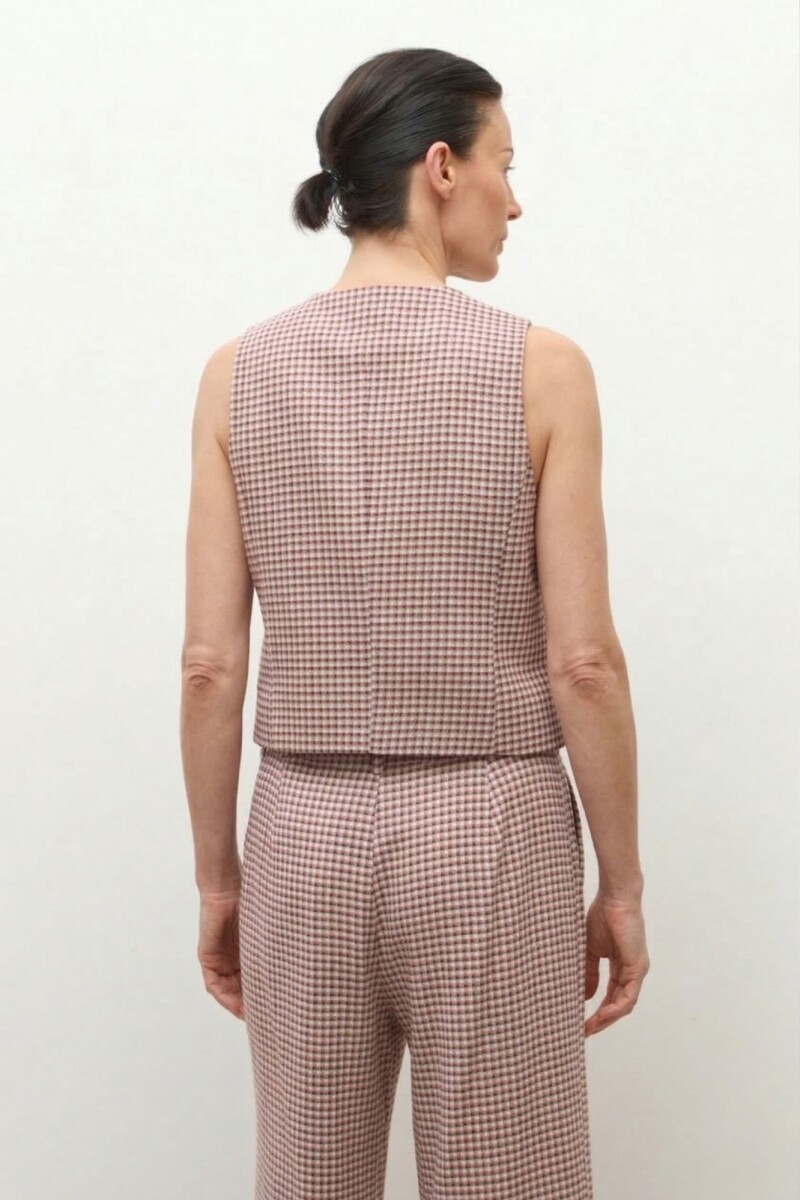 Chaleco cuadros beige
