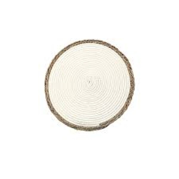 MANTEL INDIVIDUAL DE FIBRA NATURAL Y ALGODÓN Ø38CM BLANCO BLANCO