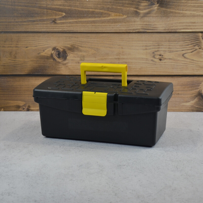 Caja de herramientas con bandeja y divisiones NEGRO