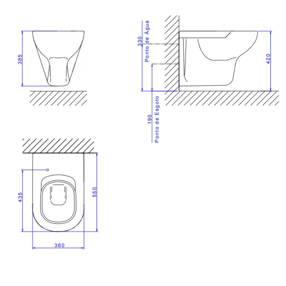 Inodoro corto suspendido Vogue Plus blanco Inodoro Corto Suspendido Vogue Plus Blanco