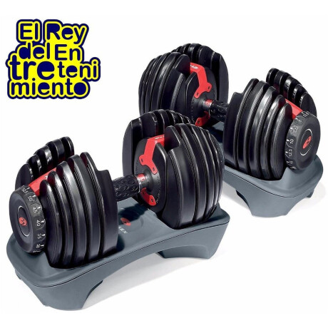 Set 2 Mancuernas Automáticas C/ 48kg Discos + Soporte Set 2 Mancuernas Automáticas C/ 48kg Discos + Soporte