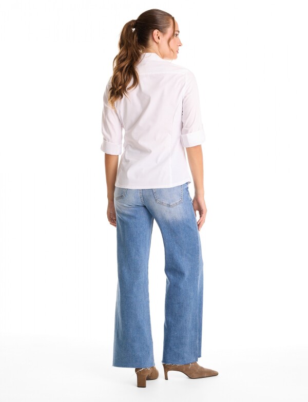 Camisa Botones Strass BLANCO