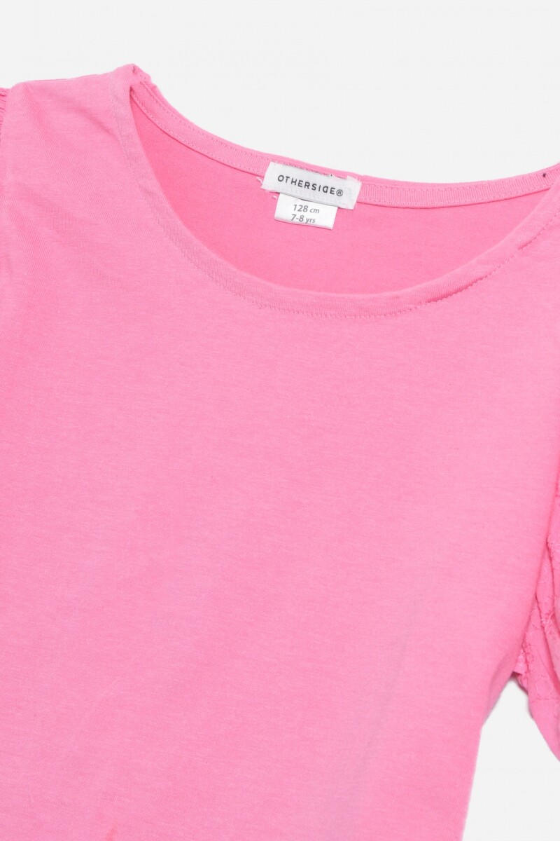 Remera con broderie FUCSIA