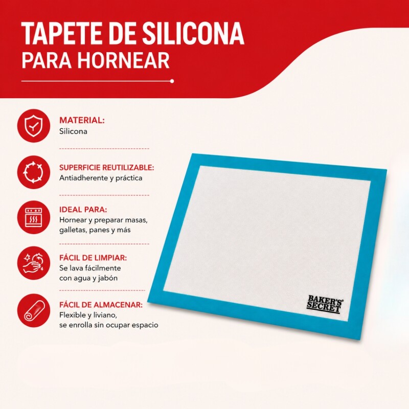 Tapete Silicona 28x42cm CELESTE Y BLANCO
