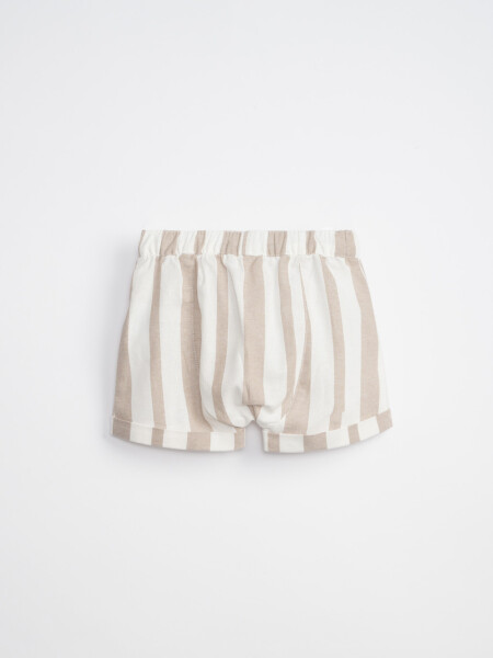Short con botones Rayas Blanco