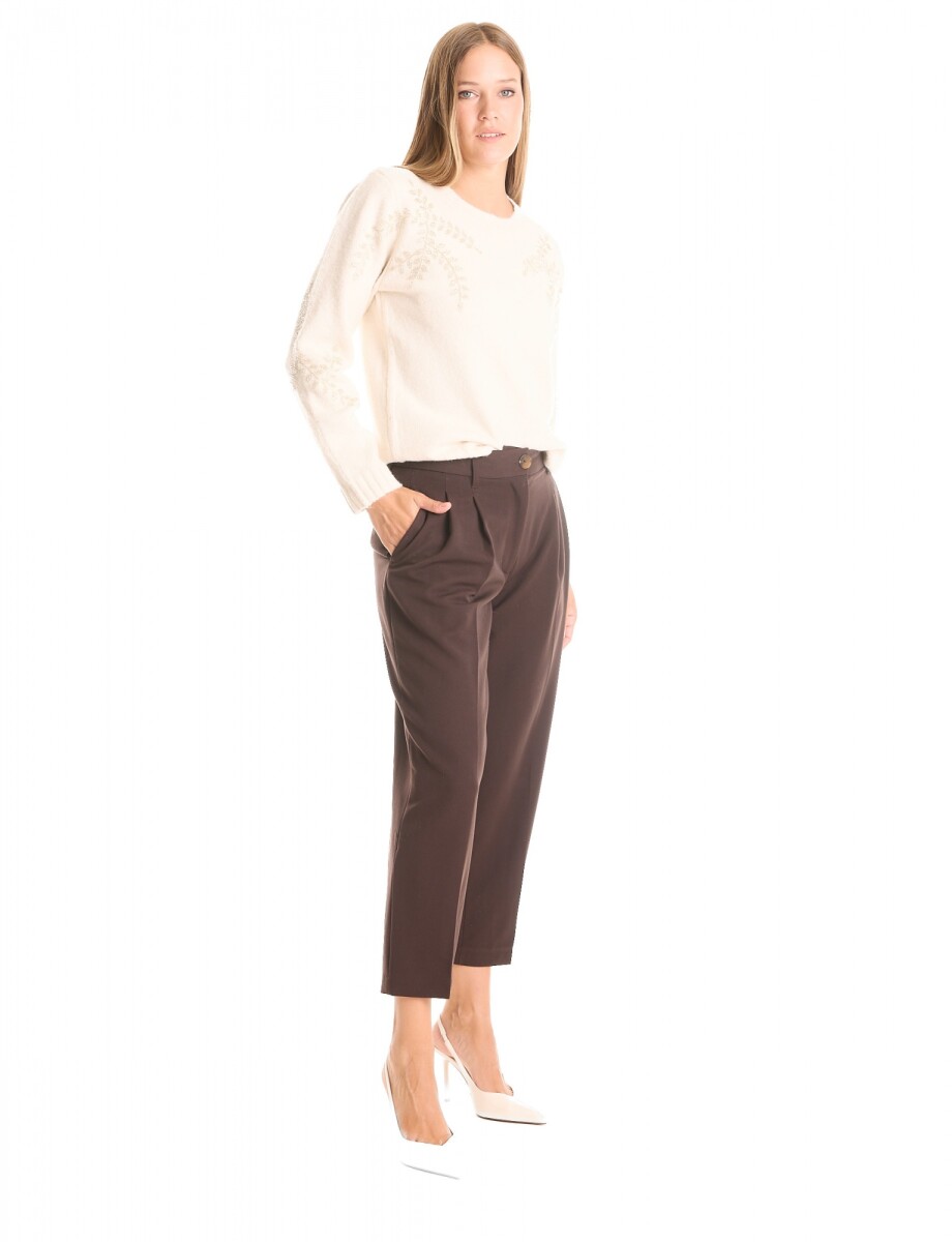Pantalon Pinzas - Marron 