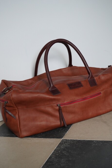 Weekender Bag Caramel Red Zip