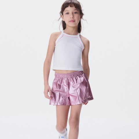 SHORTS FEM ROSA/GRAFITO