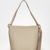 Cartera al hombro Anya en cuero graneado Taupe