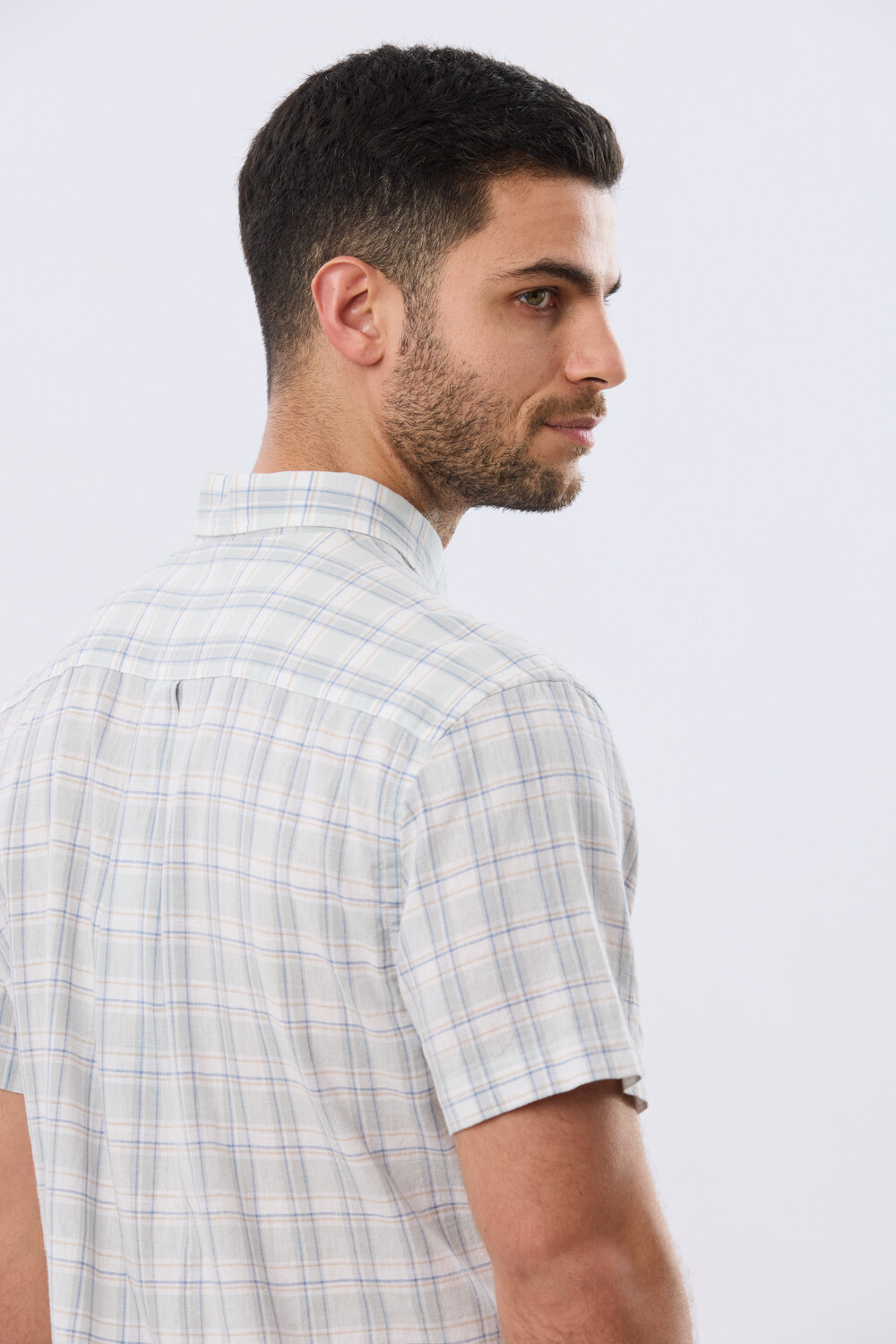 CAMISA CUADROS DE LINO Verde
