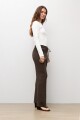 Pantalon tejido chocolate melange