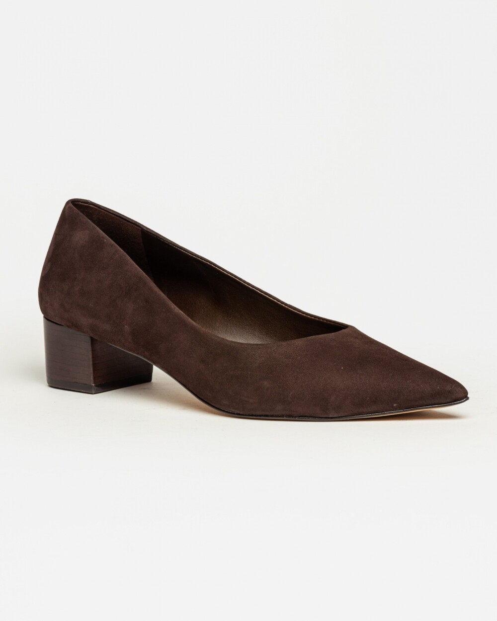 Stiletto Alanis en cuero nobuk Chocolate