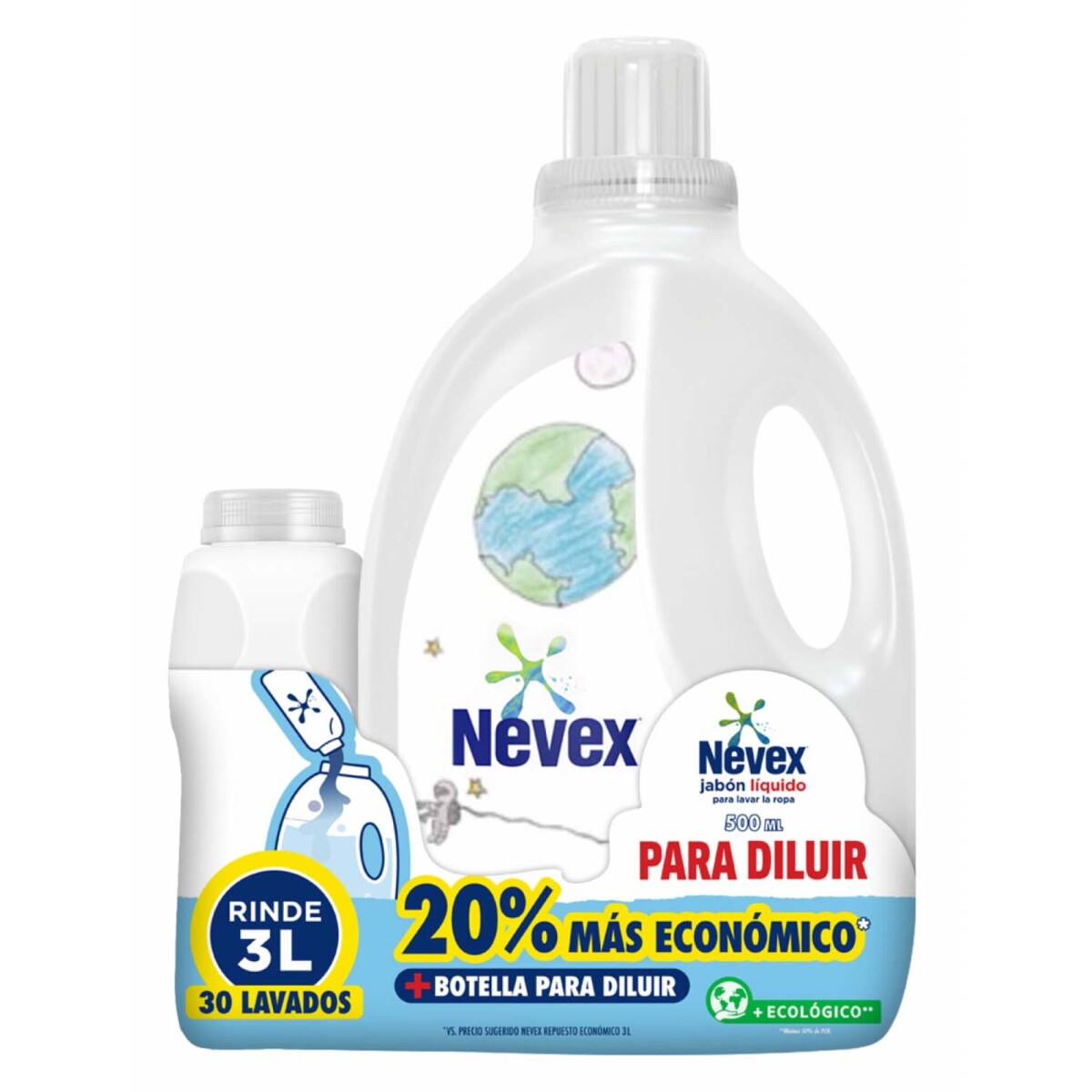 Nevex jabón líquido para diluir 500 ml + Botella 