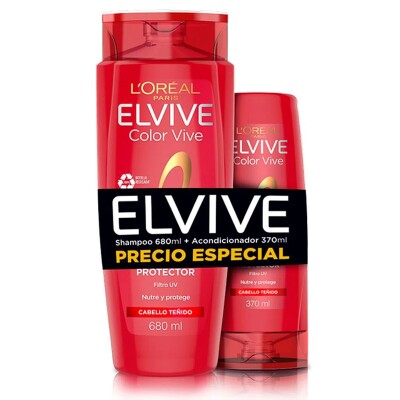 Shampoo L'Oréal Elvive Color Vive - Pack Ahorro 680 ML + AC 370 ML Shampoo L'Oréal Elvive Color Vive - Pack Ahorro 680 ML + AC 370 ML