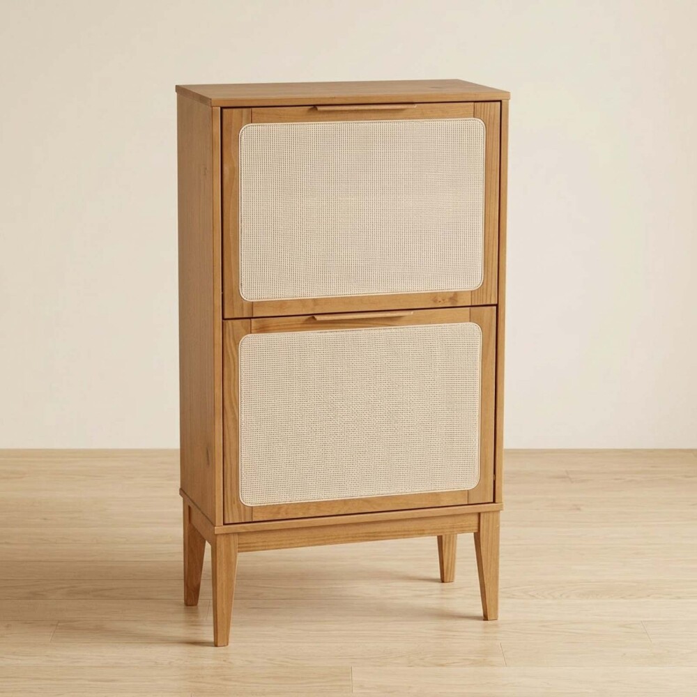 ZAPATERA 2 CAJONES MADERA MARRON PRAGA