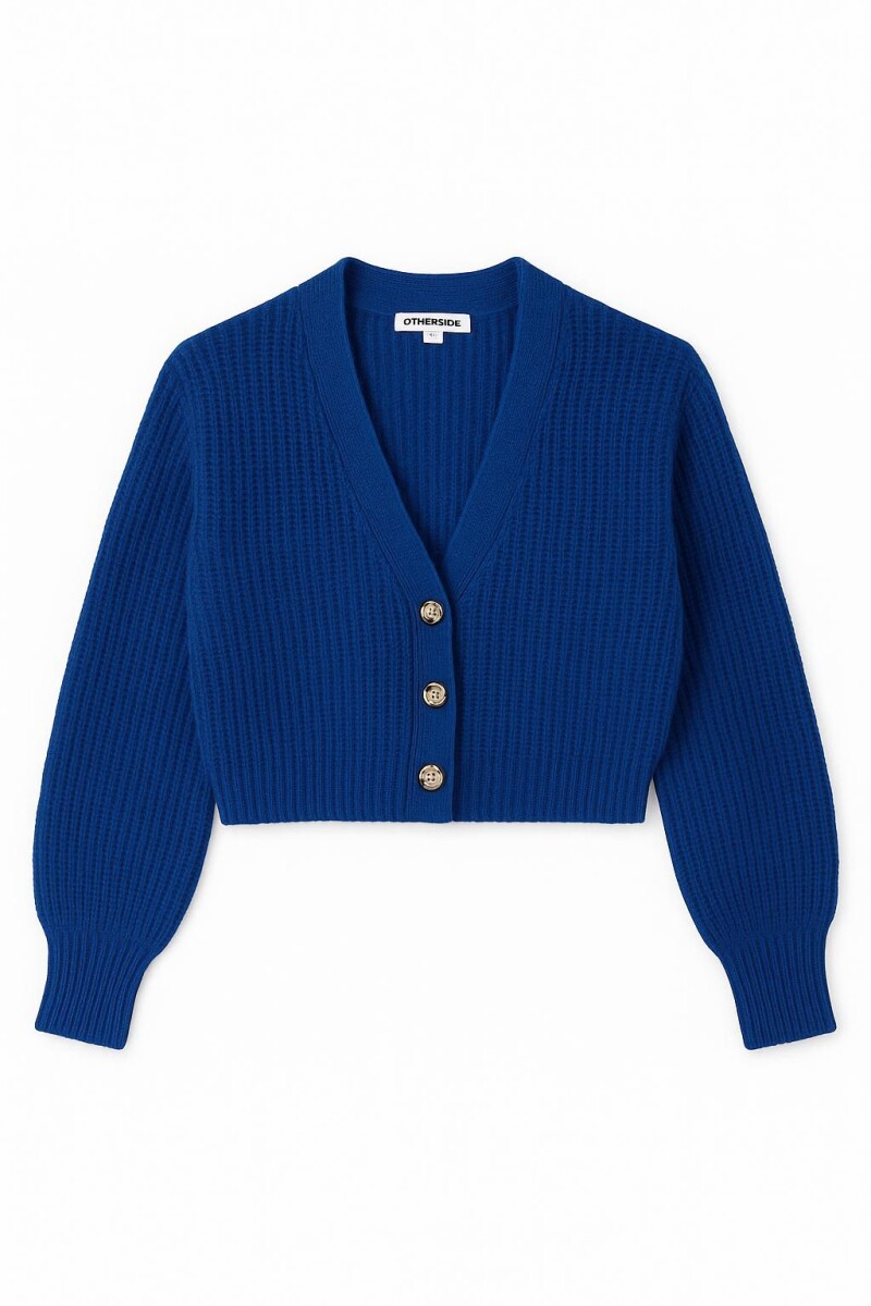 Cardigan con manga balloon AZUL