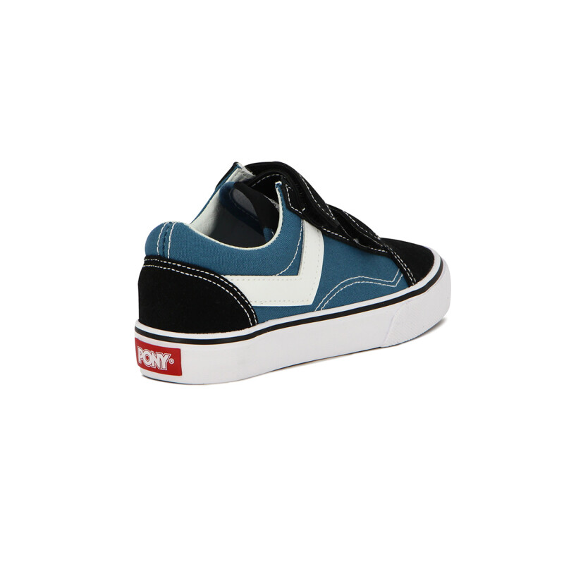 Pony Kids Champion Casual Old School Canva-suede C/velcro / Navy-black Marino-negro