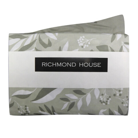 Juego Sábanas 1 Plaza Richmond House Estampadas 100% Microfibra 227 LEAVES GRIS