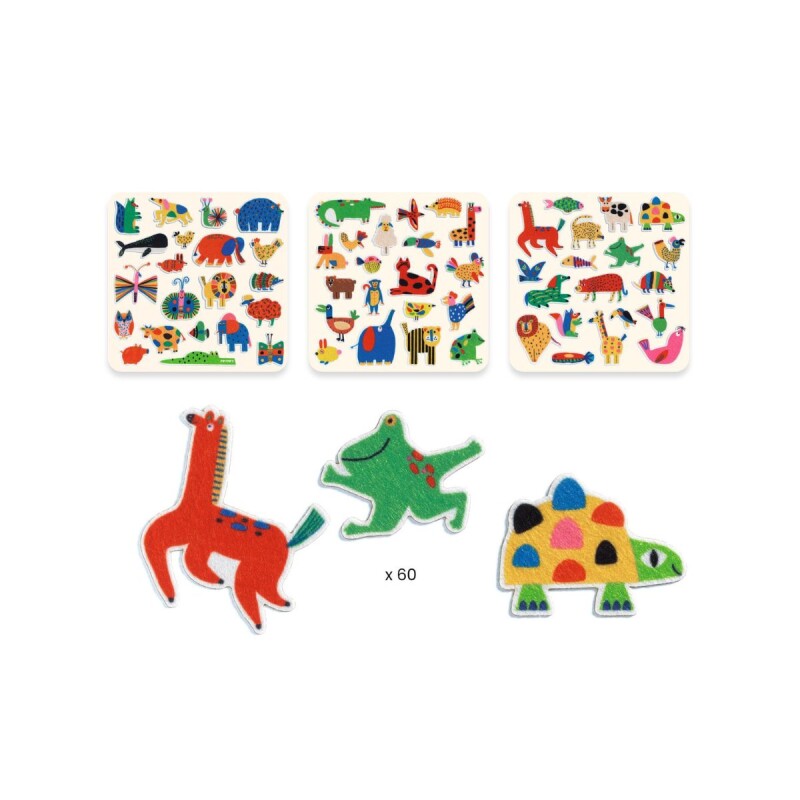 Set x 60 stickers suaves y grandes Animals