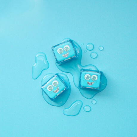 Juego de Baño X4 Cubos Iluminados Glo Pals Activados Agua Azul