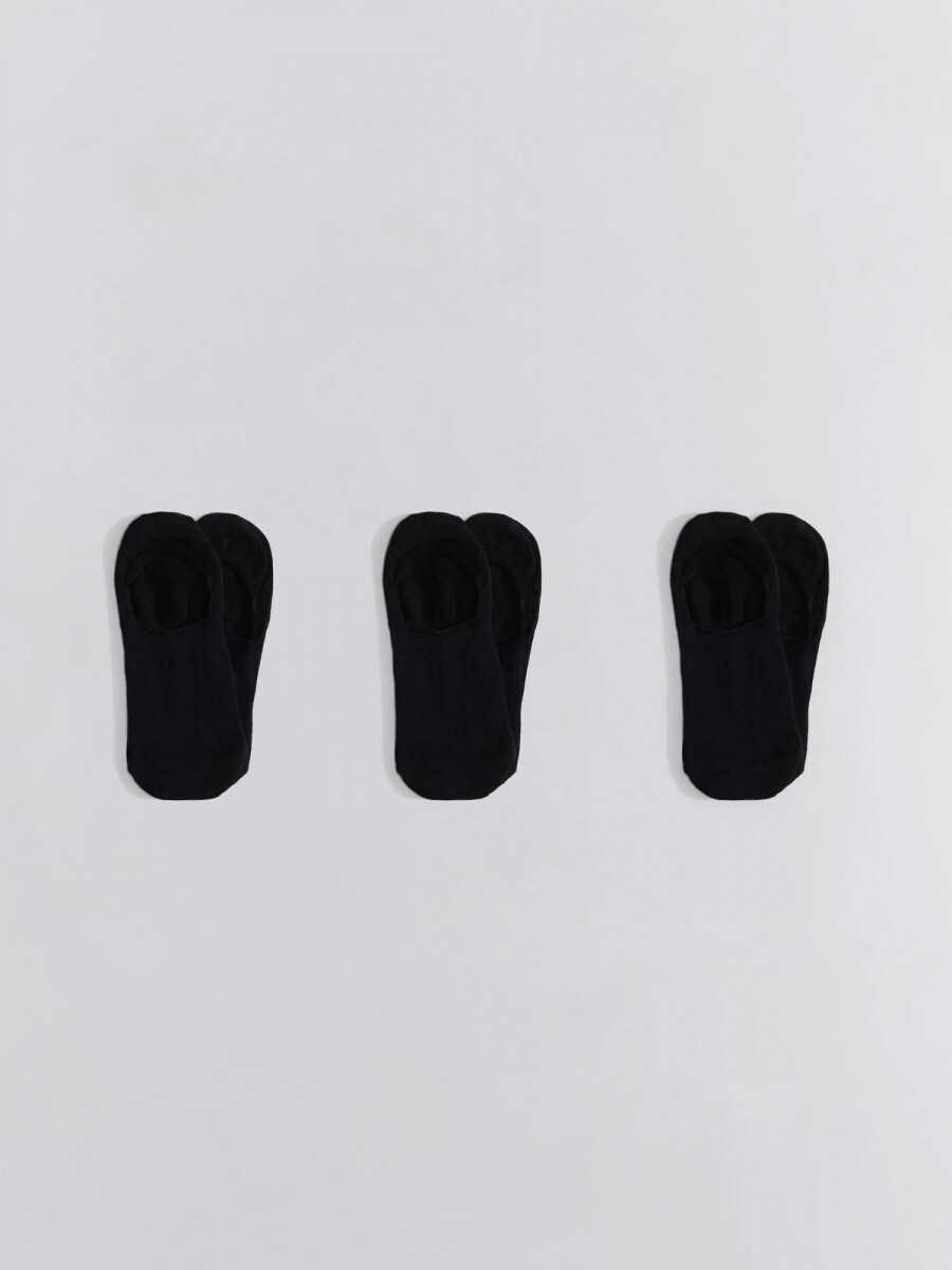 KIT CON 3 PARES DE MEDIAS TIPO SOQUETES UNISSEX - NEGRO 
