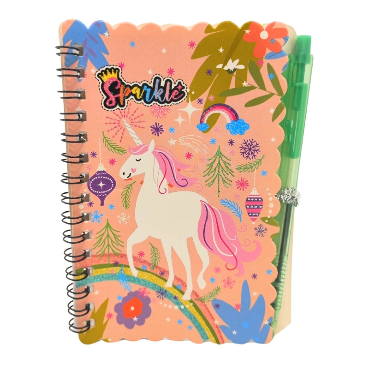 Libreta con Espiral Diseño Unicornio - Rosado Bebe 