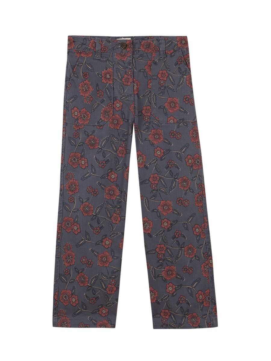 Pantalon De Twill Estampado Petroleo
