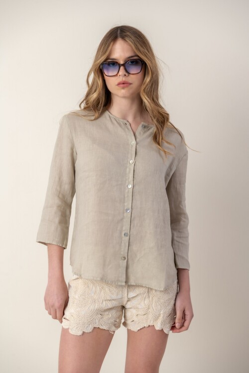 Camisa de Lino Beige